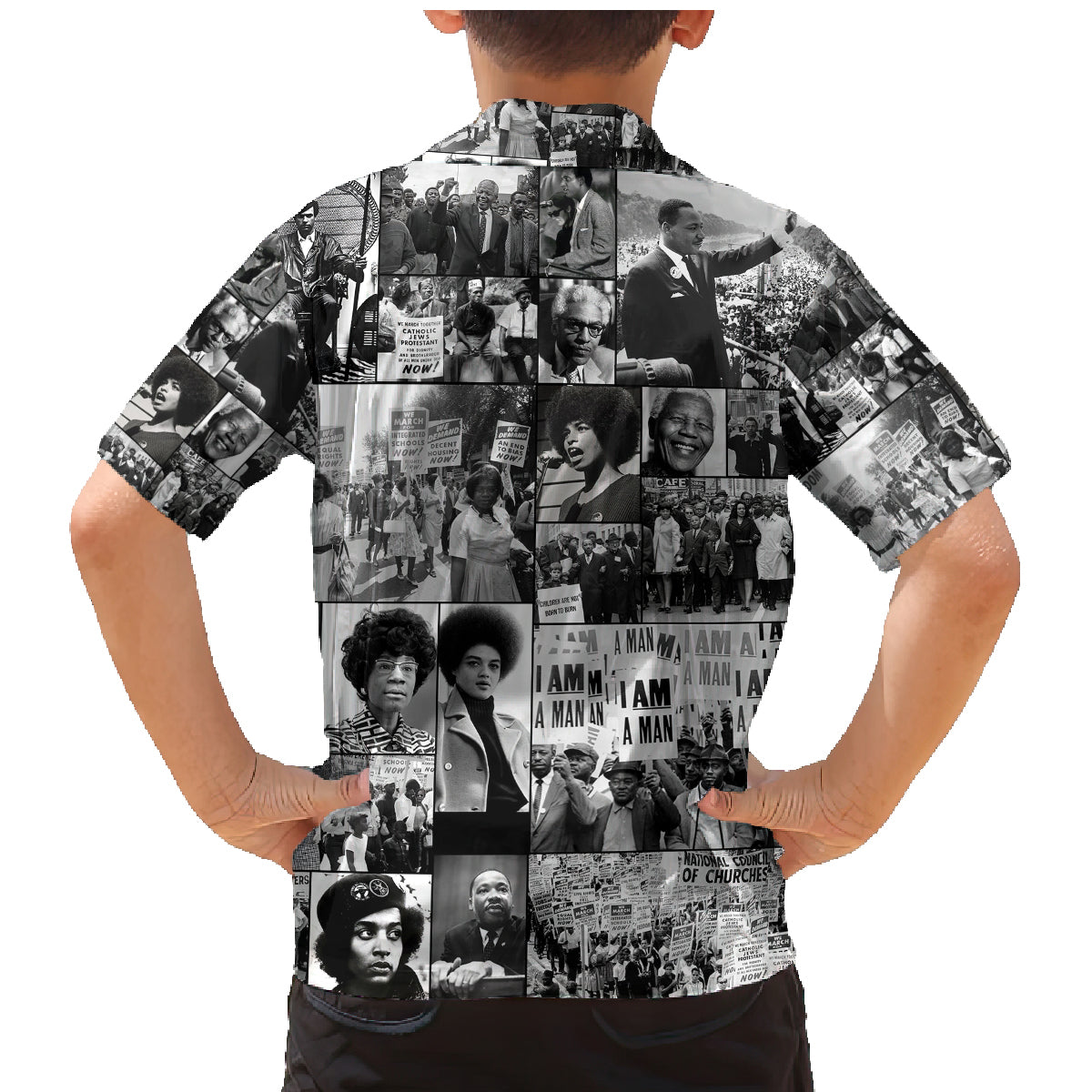 African Family Matching Mermaid Dress and Hawaiian Shirt Black Power Images - Wonder Print Shop