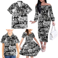 African Family Matching Off Shoulder Long Sleeve Dress and Hawaiian Shirt Black Power Images - Wonder Print Shop