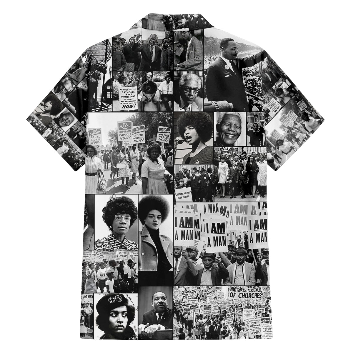 African Family Matching Off Shoulder Long Sleeve Dress and Hawaiian Shirt Black Power Images - Wonder Print Shop