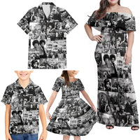 African Family Matching Off Shoulder Maxi Dress and Hawaiian Shirt Black Power Images - Wonder Print Shop