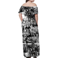African Family Matching Off Shoulder Maxi Dress and Hawaiian Shirt Black Power Images - Wonder Print Shop