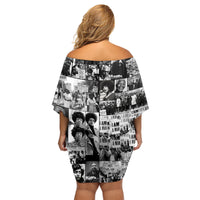 African Family Matching Off Shoulder Short Dress and Hawaiian Shirt Black Power Images - Wonder Print Shop