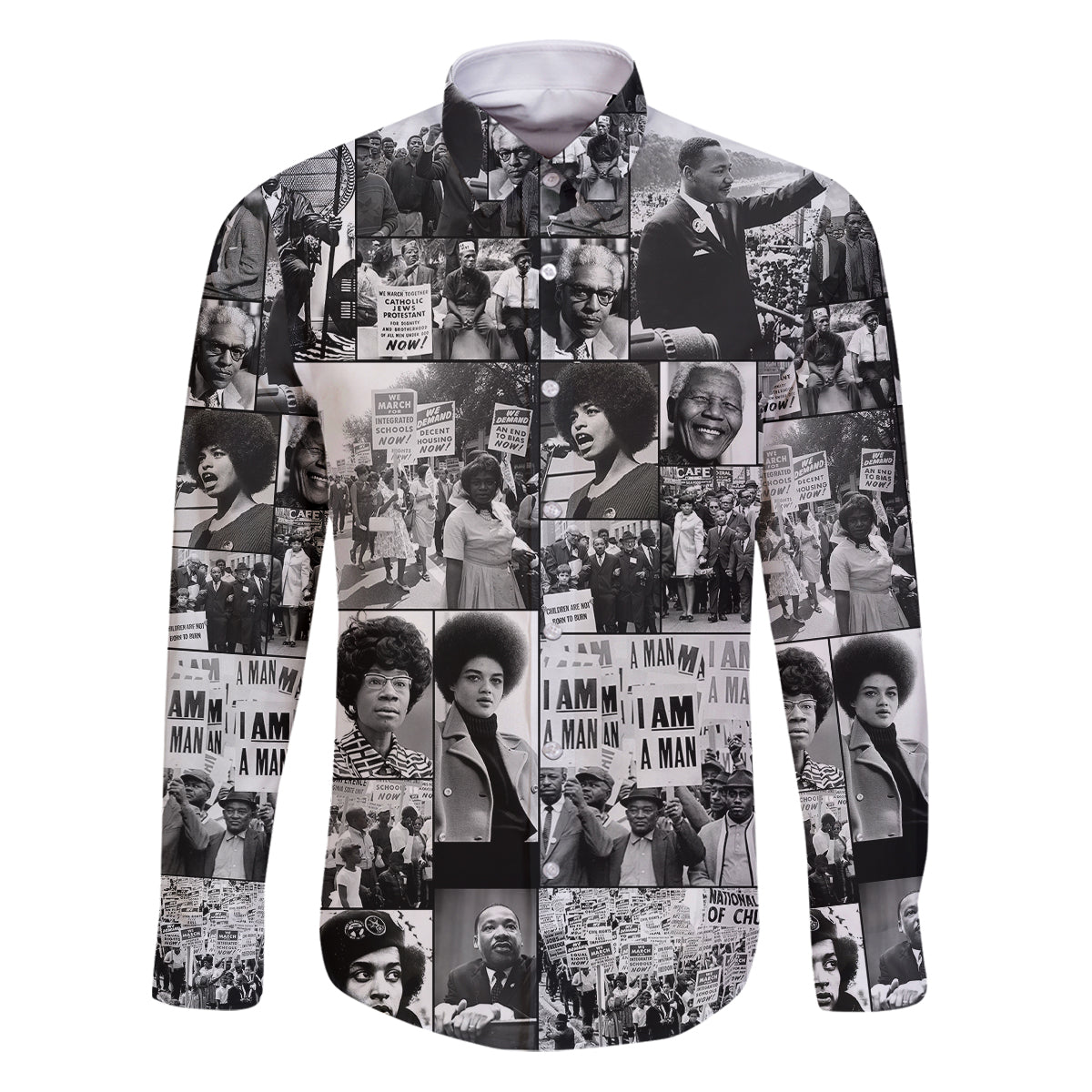 African Family Matching Puletasi Dress and Hawaiian Shirt Black Power Images - Wonder Print Shop