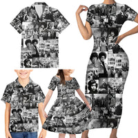African Family Matching Short Sleeve Bodycon Dress and Hawaiian Shirt Black Power Images - Wonder Print Shop