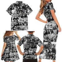 African Family Matching Short Sleeve Bodycon Dress and Hawaiian Shirt Black Power Images - Wonder Print Shop