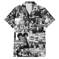 African Family Matching Short Sleeve Bodycon Dress and Hawaiian Shirt Black Power Images - Wonder Print Shop