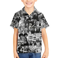 African Family Matching Short Sleeve Bodycon Dress and Hawaiian Shirt Black Power Images - Wonder Print Shop