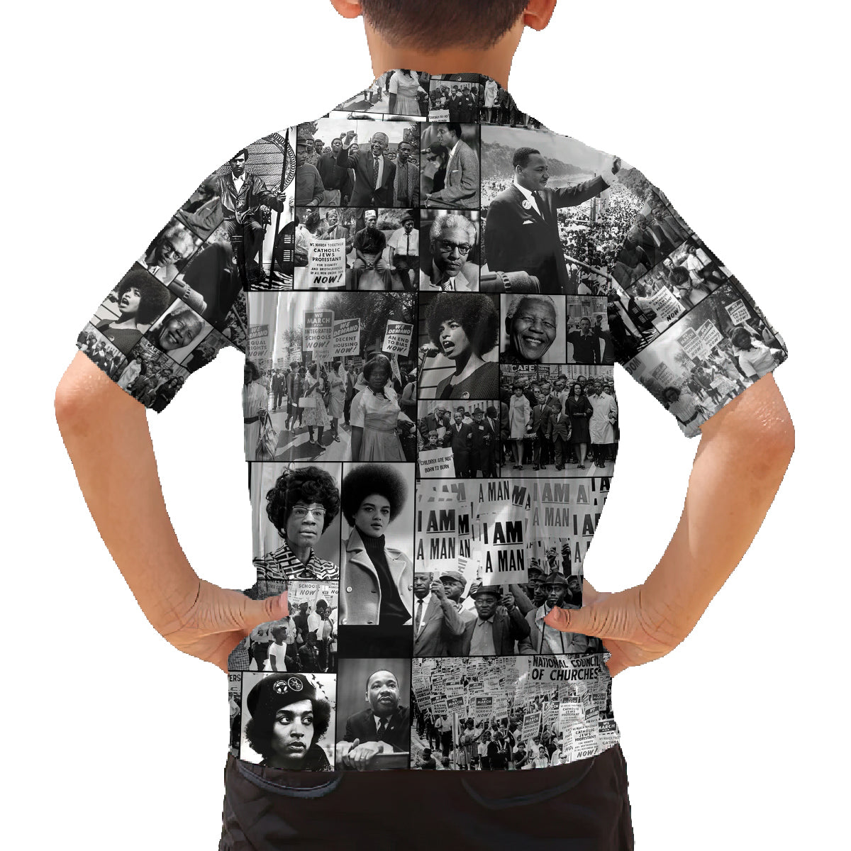 African Family Matching Tank Maxi Dress and Hawaiian Shirt Black Power Images - Wonder Print Shop