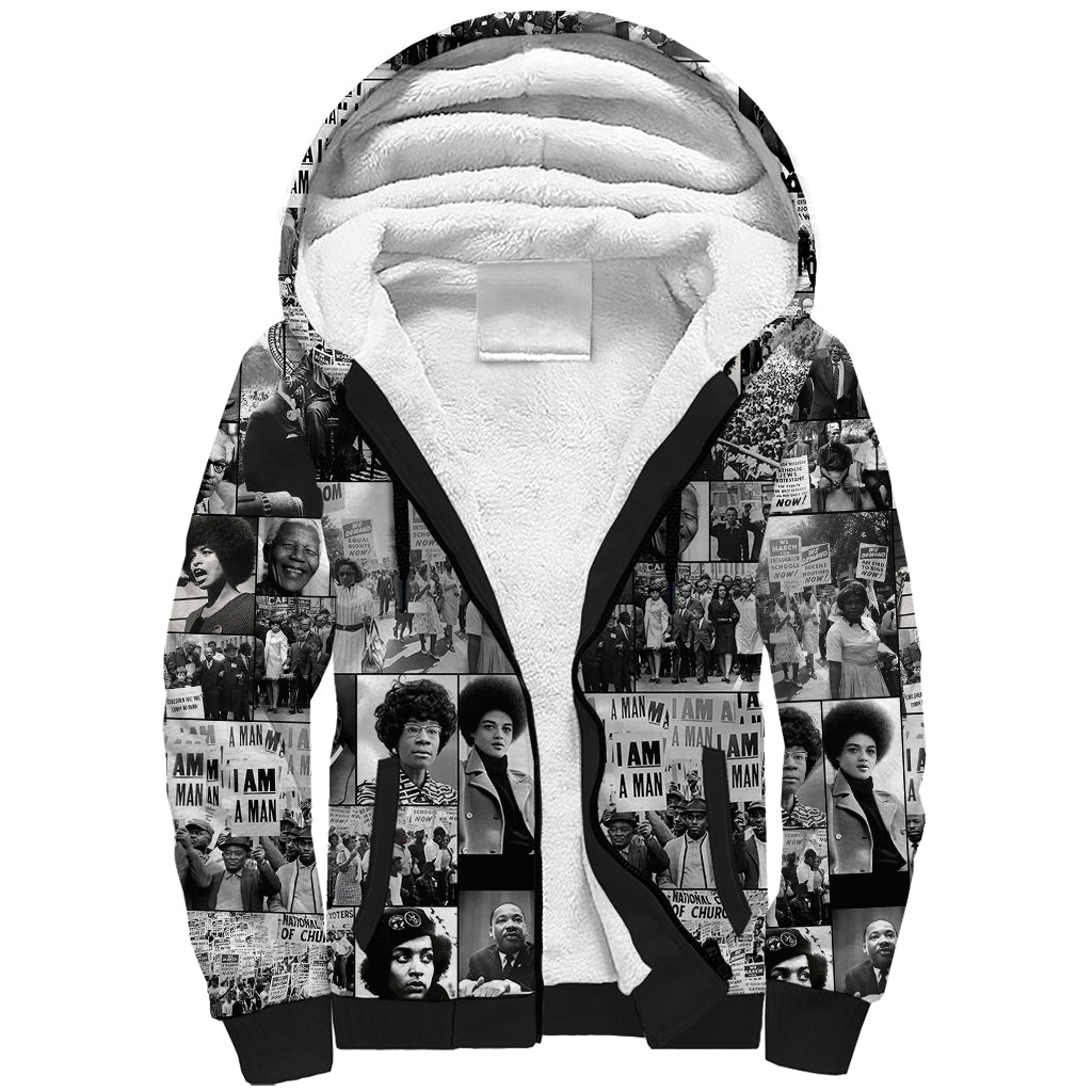 African Sherpa Hoodie Black Power Images - Wonder Print Shop