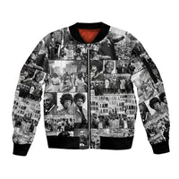 African Sleeve Zip Bomber Jacket Black Power Images - Wonder Print Shop
