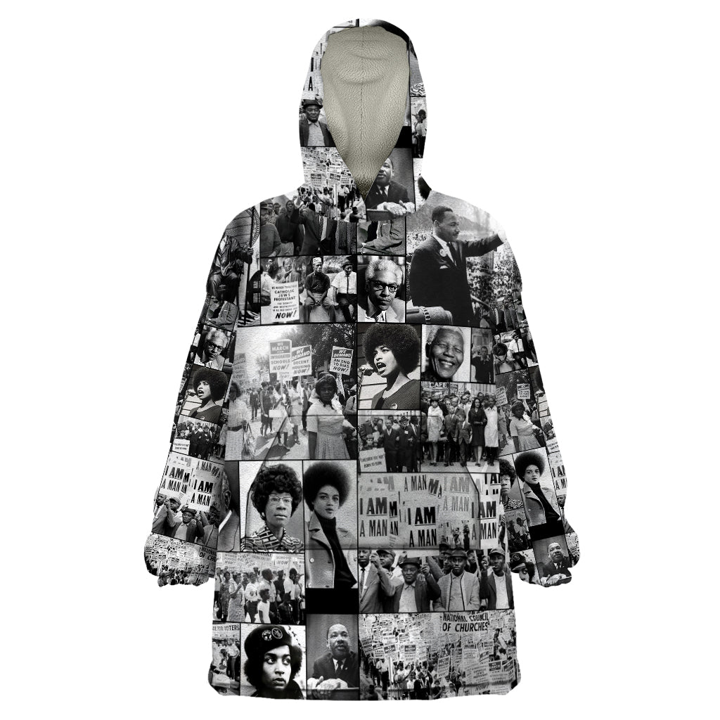 African Wearable Blanket Hoodie Black Power Images - Wonder Print Shop
