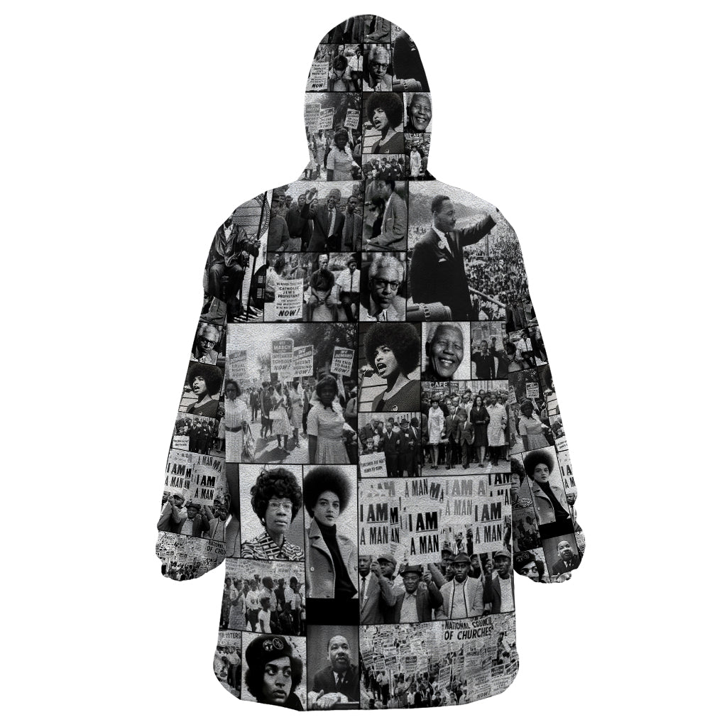 African Wearable Blanket Hoodie Black Power Images - Wonder Print Shop