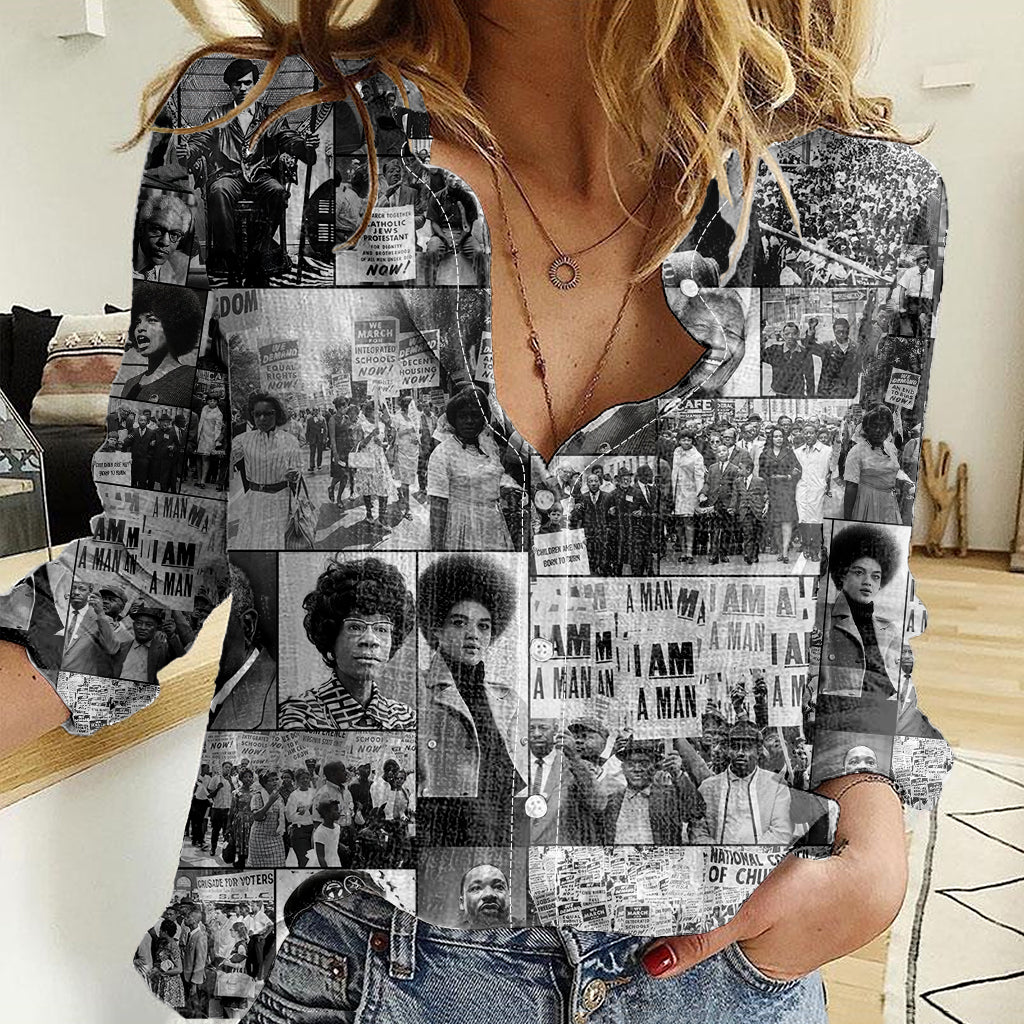 African Women Casual Shirt Black Power Images - Wonder Print Shop