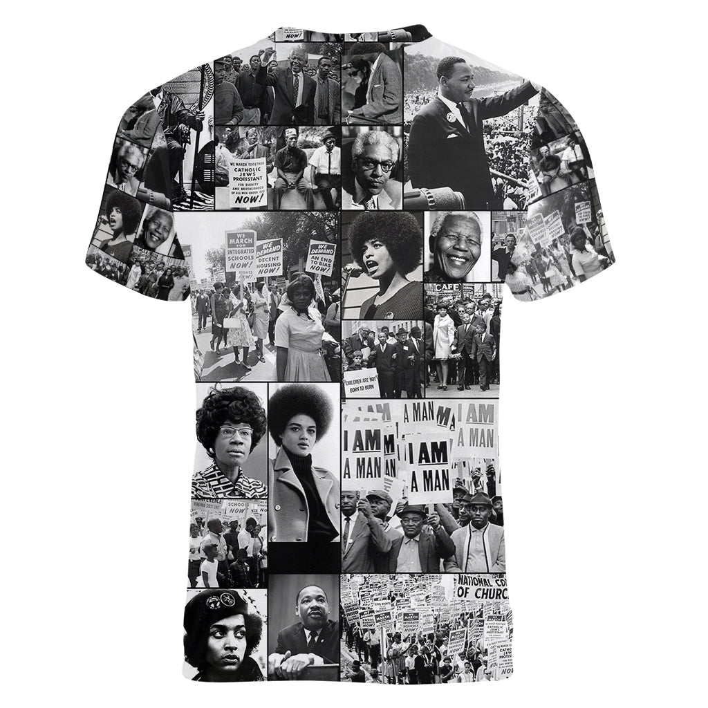African Women V Neck T Shirt Black Power Images - Wonder Print Shop