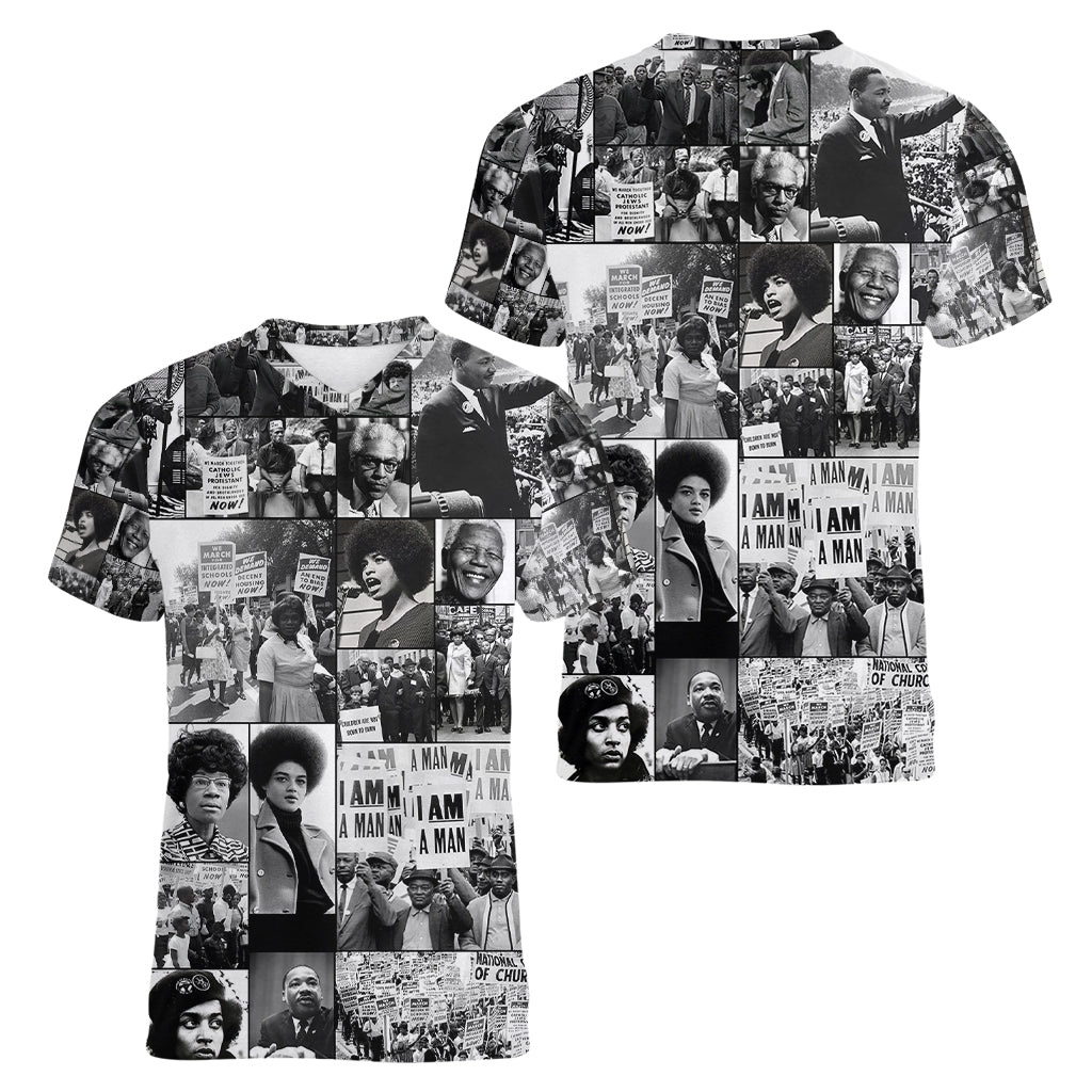 African Women V Neck T Shirt Black Power Images - Wonder Print Shop