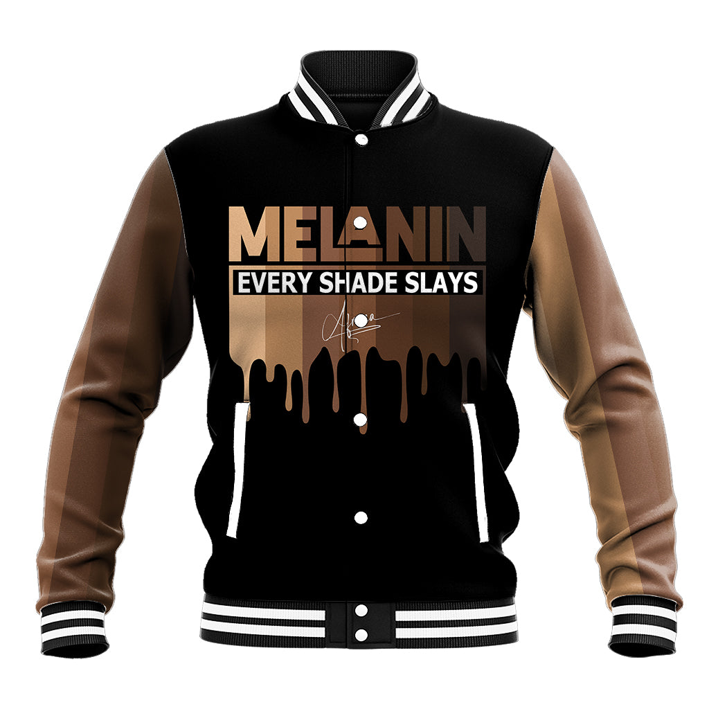 Every Shade Slays Melanin Baseball Jacket African Signature - Wonder Print Shop