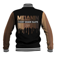 Every Shade Slays Melanin Baseball Jacket African Signature - Wonder Print Shop
