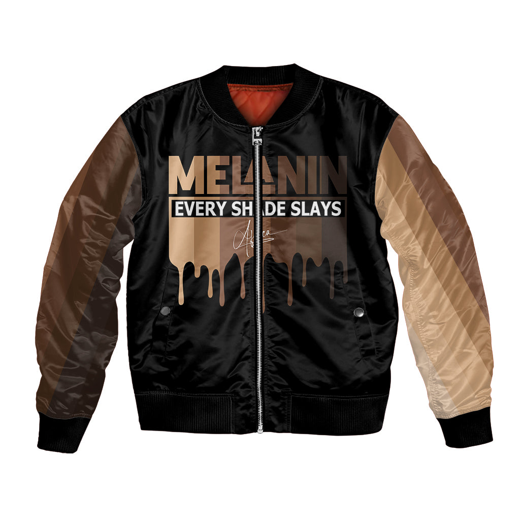 Every Shade Slays Melanin Bomber Jacket African Signature - Wonder Print Shop