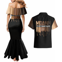 Every Shade Slays Melanin Couples Matching Mermaid Dress and Hawaiian Shirt African Signature - Wonder Print Shop