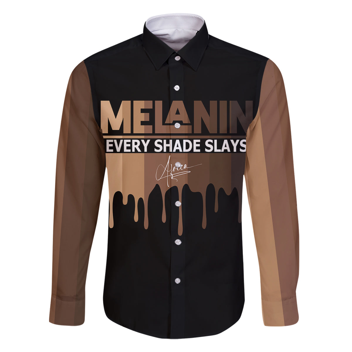 Every Shade Slays Melanin Family Matching Long Sleeve Bodycon Dress and Hawaiian Shirt African Signature - Wonder Print Shop