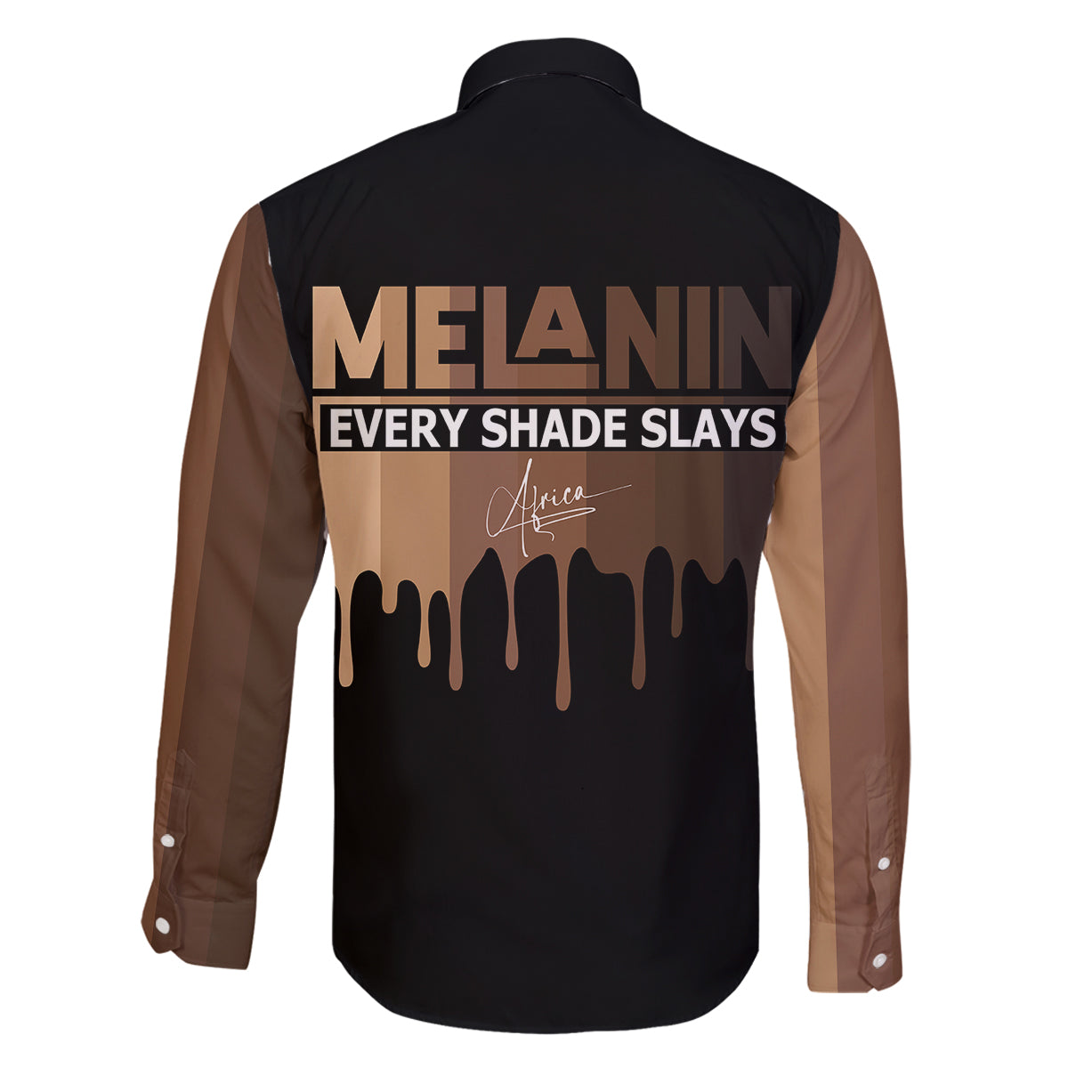 Every Shade Slays Melanin Family Matching Long Sleeve Bodycon Dress and Hawaiian Shirt African Signature - Wonder Print Shop