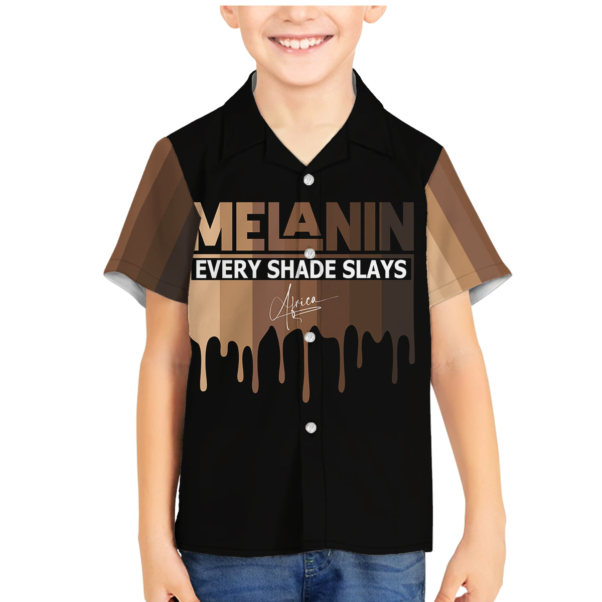 Every Shade Slays Melanin Family Matching Mermaid Dress and Hawaiian Shirt African Signature - Wonder Print Shop