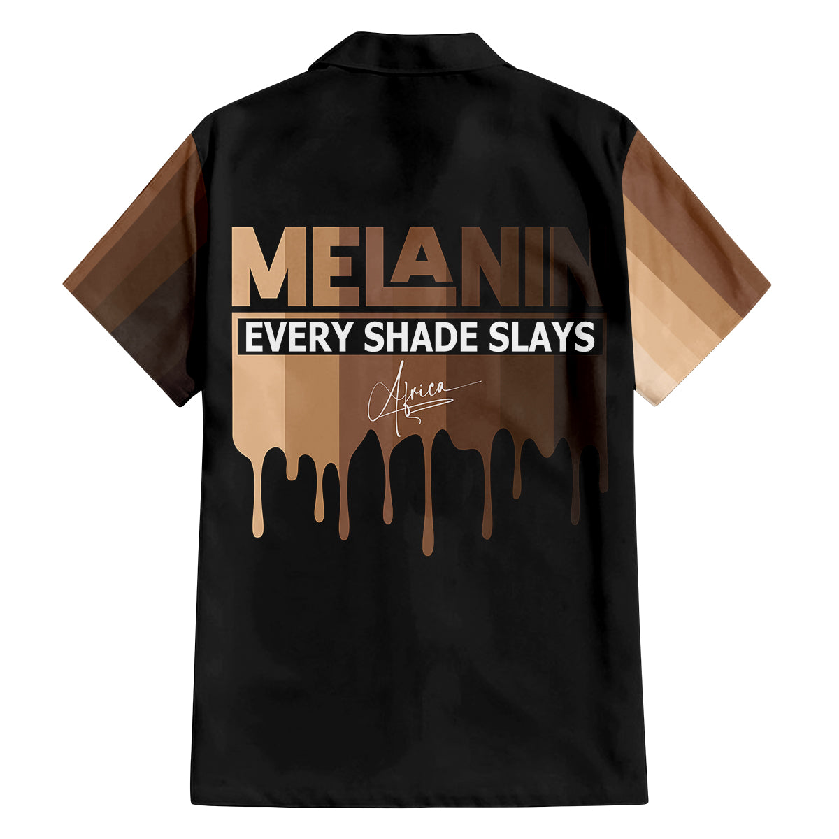 Every Shade Slays Melanin Family Matching Off Shoulder Long Sleeve Dress and Hawaiian Shirt African Signature - Wonder Print Shop