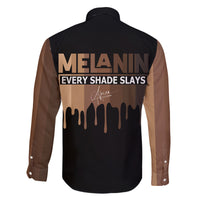 Every Shade Slays Melanin Family Matching Off Shoulder Long Sleeve Dress and Hawaiian Shirt African Signature - Wonder Print Shop