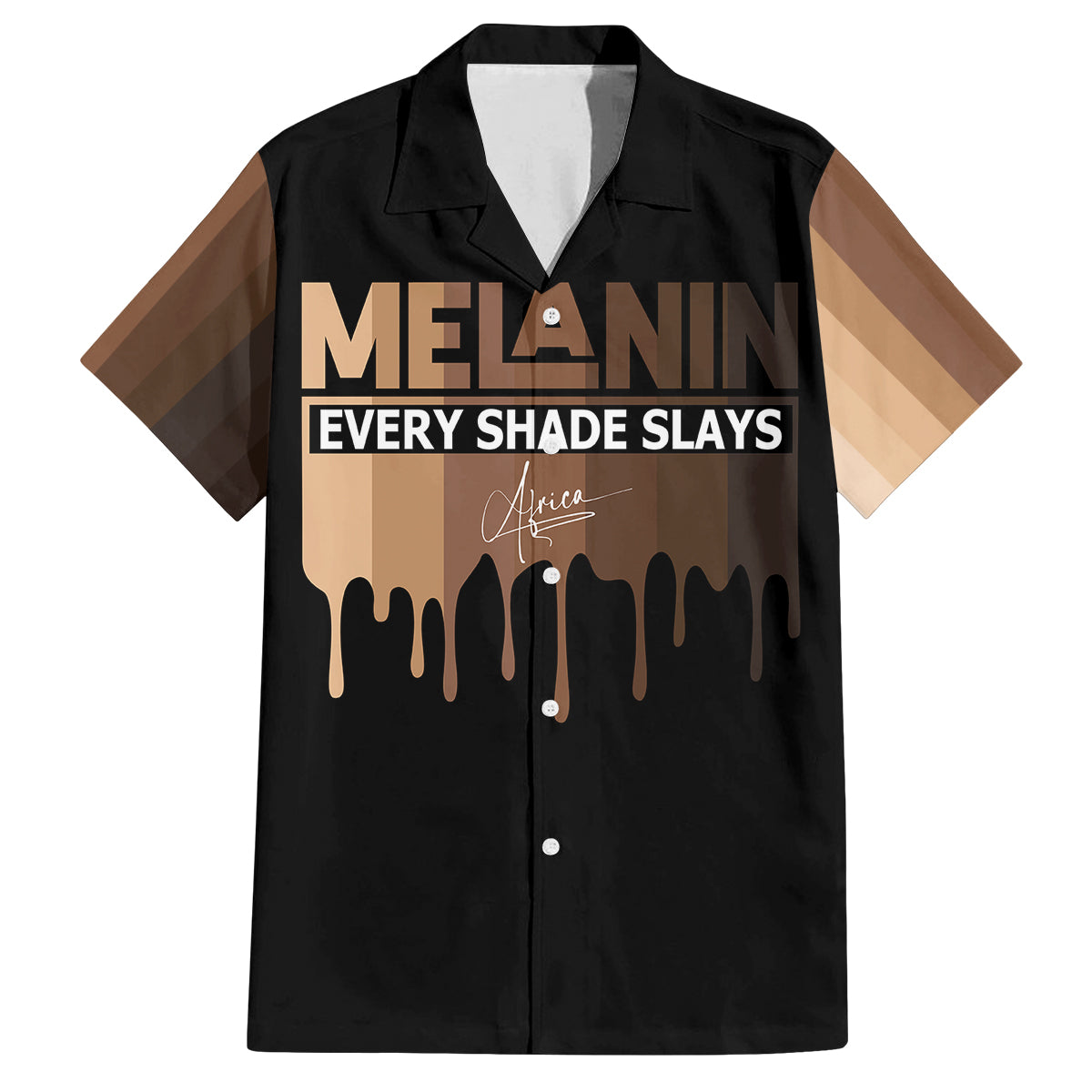 Every Shade Slays Melanin Family Matching Off Shoulder Short Dress and Hawaiian Shirt African Signature - Wonder Print Shop