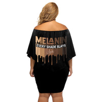 Every Shade Slays Melanin Family Matching Off Shoulder Short Dress and Hawaiian Shirt African Signature - Wonder Print Shop