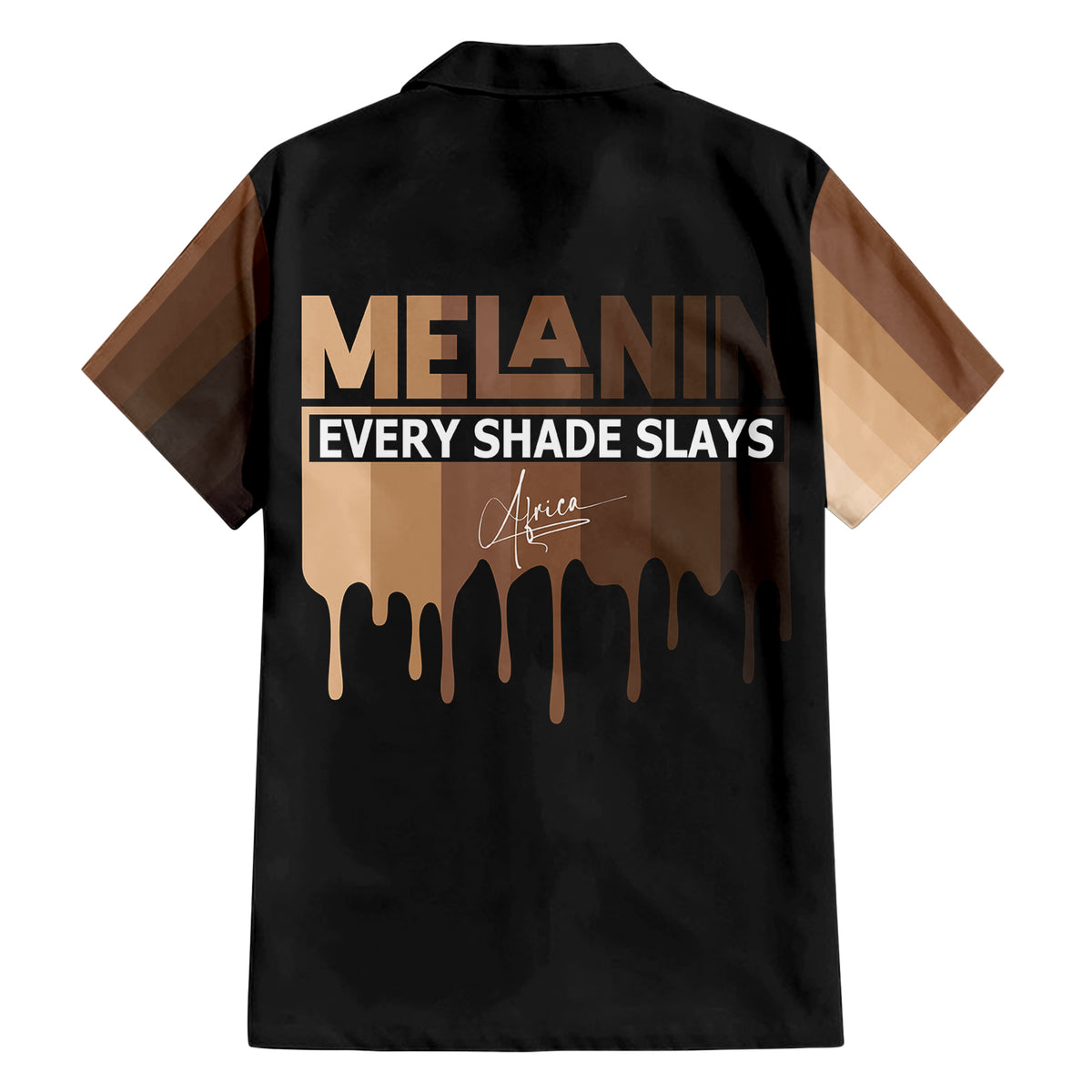 Every Shade Slays Melanin Family Matching Short Sleeve Bodycon Dress and Hawaiian Shirt African Signature - Wonder Print Shop