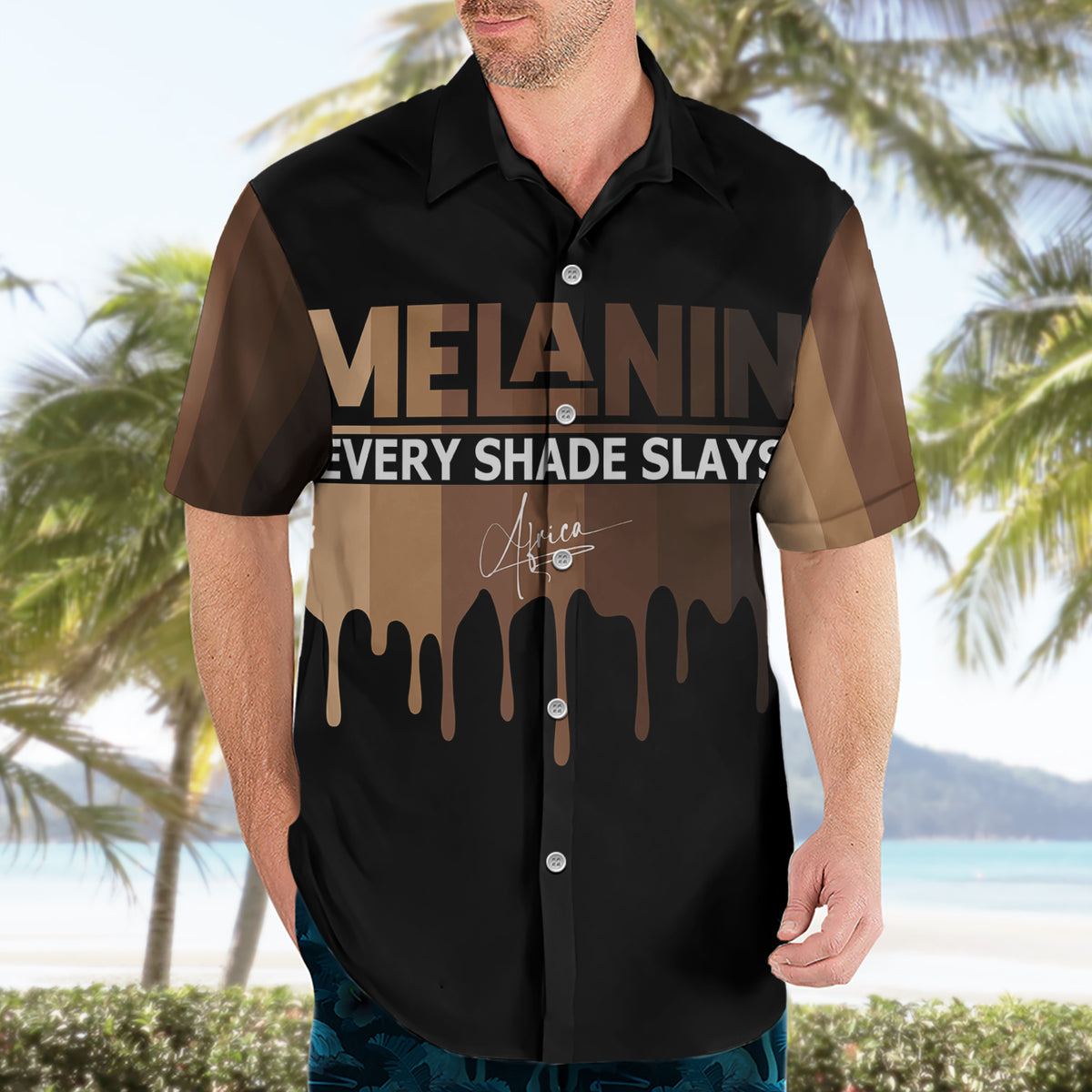 Every Shade Slays Melanin Hawaiian Shirt African Signature - Wonder Print Shop