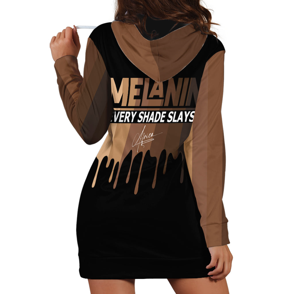Every Shade Slays Melanin Hoodie Dress African Signature - Wonder Print Shop