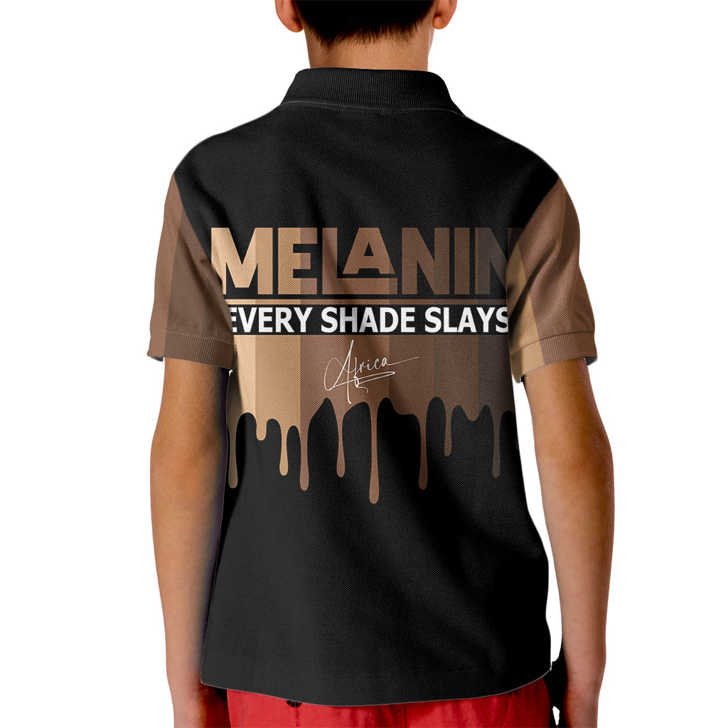 Every Shade Slays Melanin Kid Polo Shirt African Signature - Wonder Print Shop