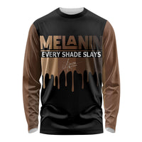Every Shade Slays Melanin Long Sleeve Shirt African Signature - Wonder Print Shop