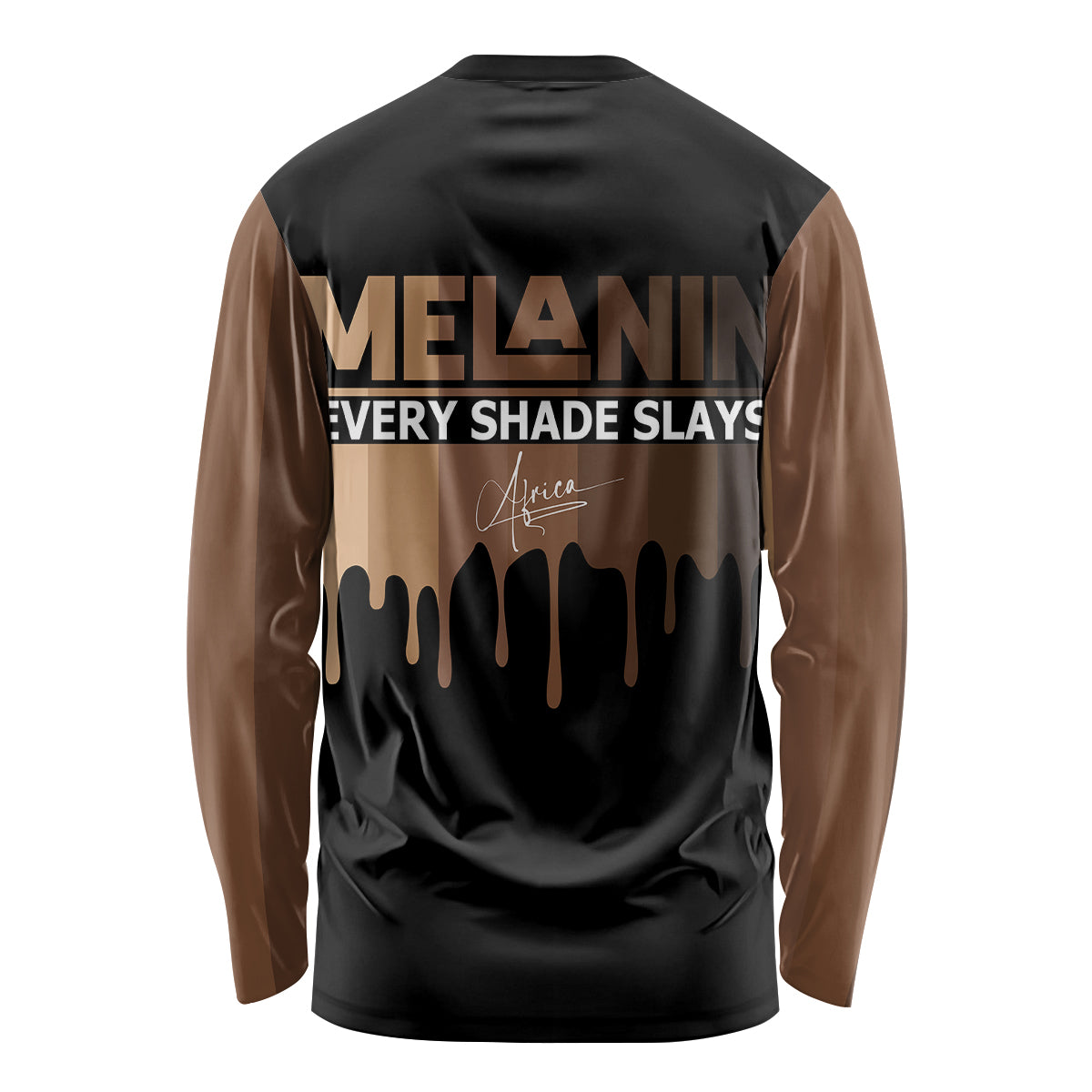 Every Shade Slays Melanin Long Sleeve Shirt African Signature - Wonder Print Shop