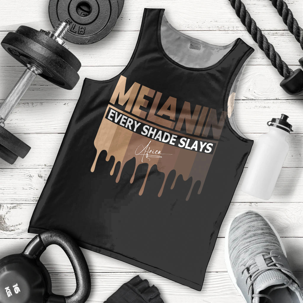 Every Shade Slays Melanin Men Tank Top African Signature - Wonder Print Shop