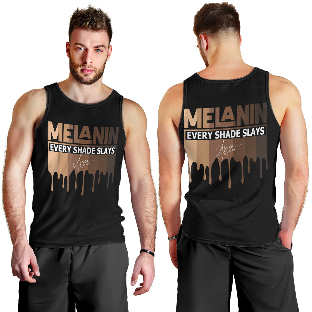 Every Shade Slays Melanin Men Tank Top African Signature - Wonder Print Shop