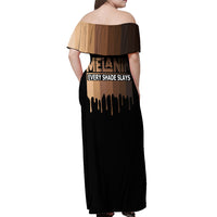 Every Shade Slays Melanin Off Shoulder Maxi Dress African Signature - Wonder Print Shop