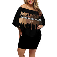 Every Shade Slays Melanin Off Shoulder Short Dress African Signature - Wonder Print Shop