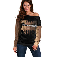 Every Shade Slays Melanin Off Shoulder Sweater African Signature - Wonder Print Shop