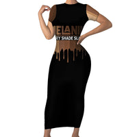 Every Shade Slays Melanin Short Sleeve Bodycon Dress African Signature - Wonder Print Shop