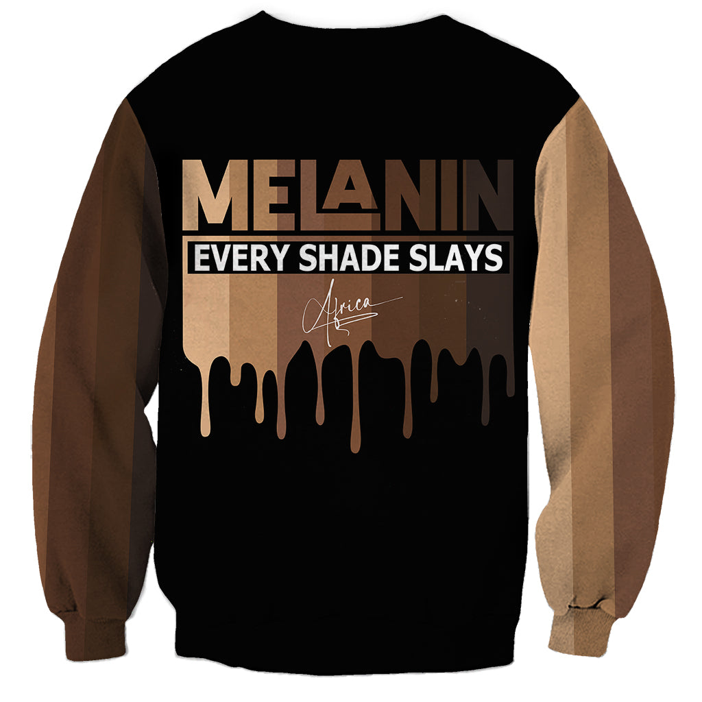 Every Shade Slays Melanin Sweatshirt African Signature - Wonder Print Shop