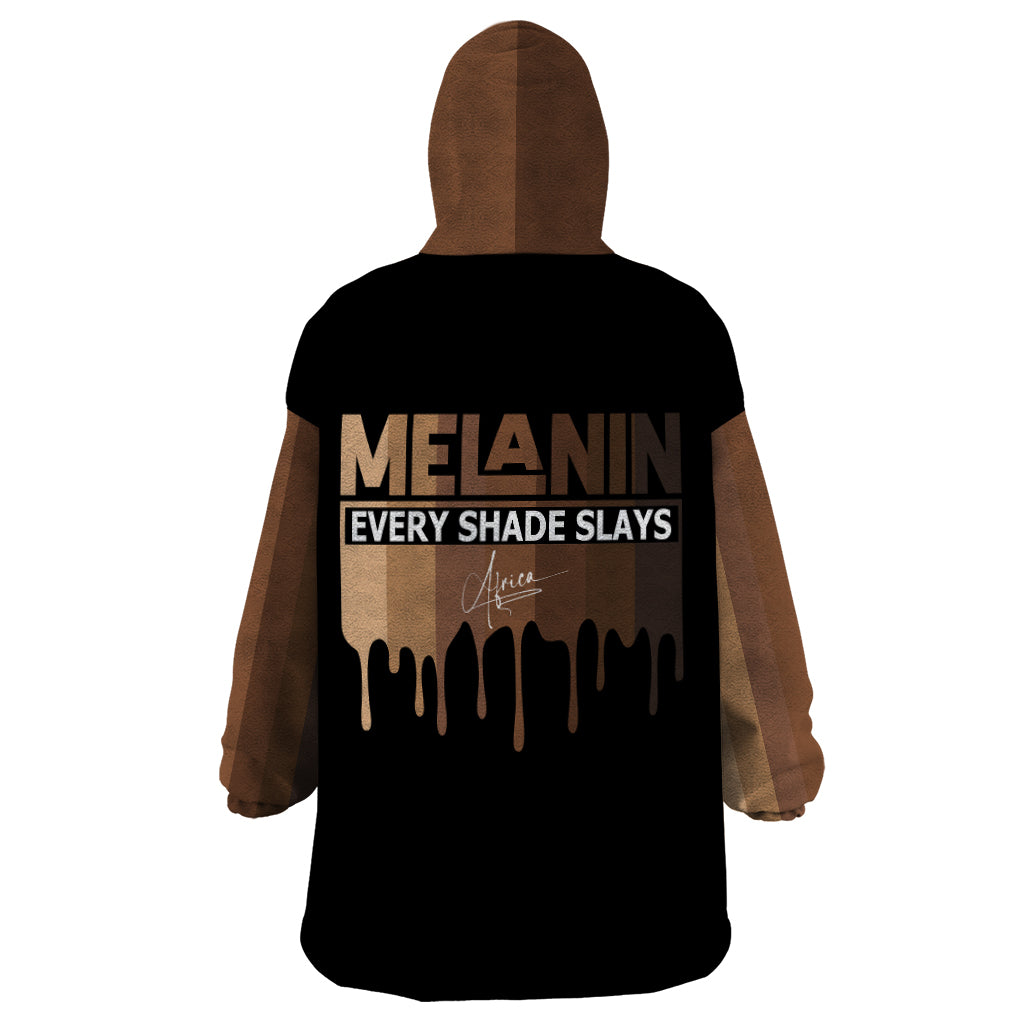 Every Shade Slays Melanin Wearable Blanket Hoodie African Signature - Wonder Print Shop