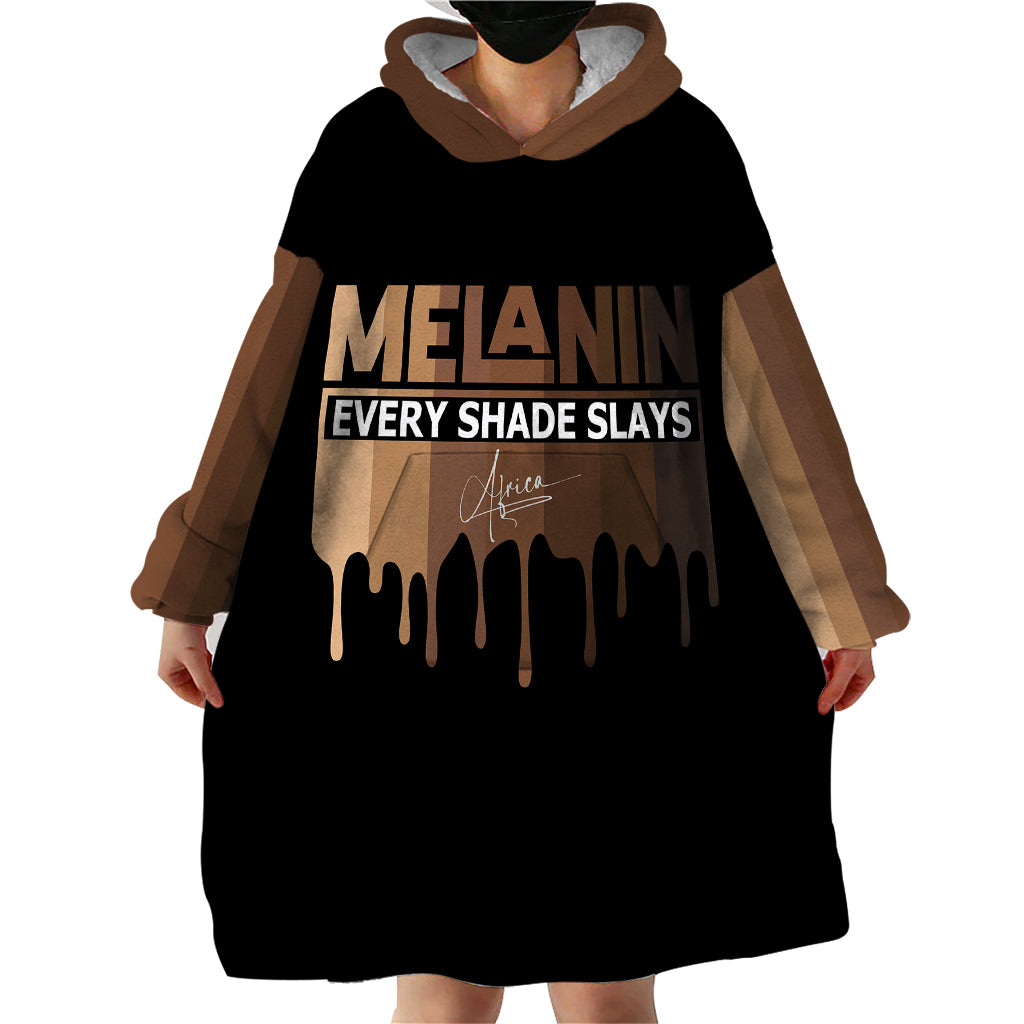 Every Shade Slays Melanin Wearable Blanket Hoodie African Signature - Wonder Print Shop