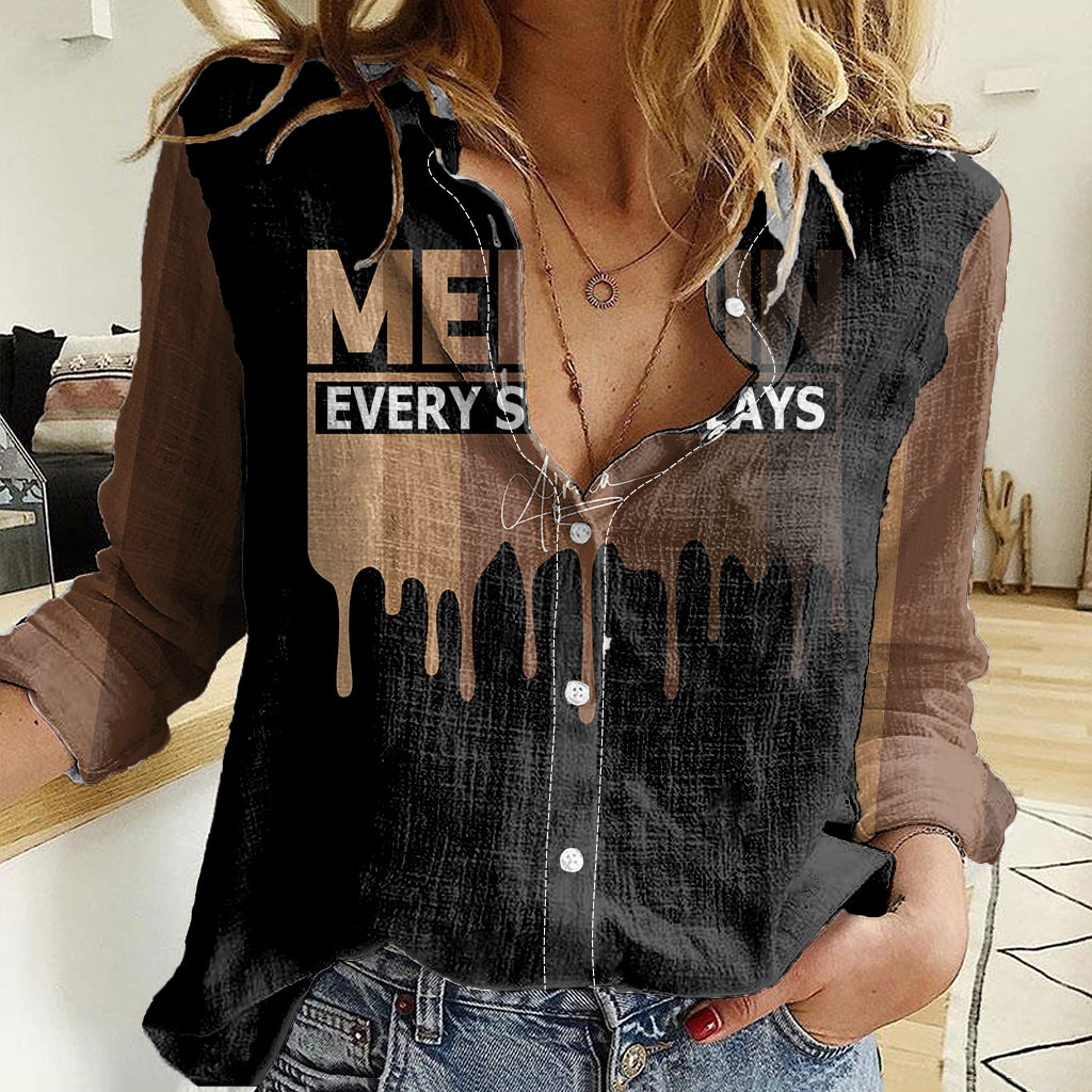 Every Shade Slays Melanin Women Casual Shirt African Signature - Wonder Print Shop