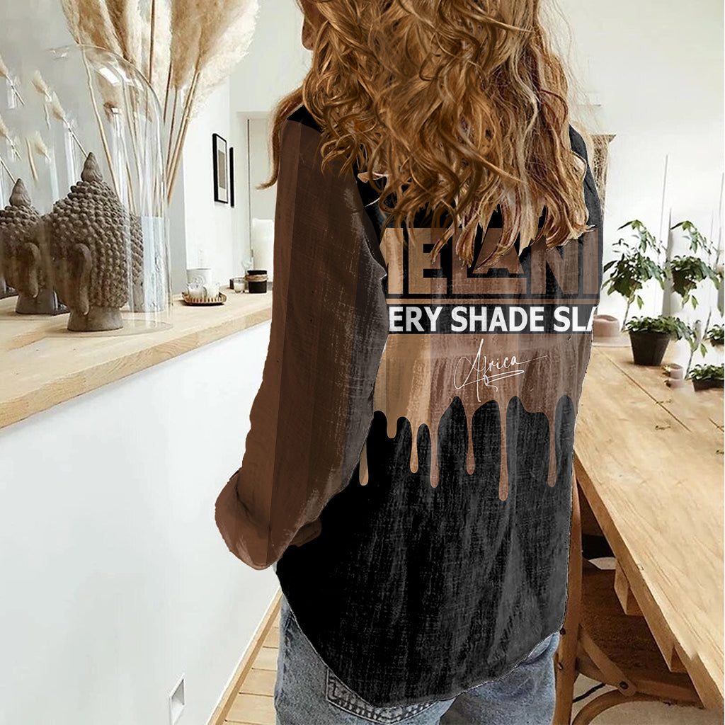 Every Shade Slays Melanin Women Casual Shirt African Signature - Wonder Print Shop