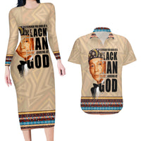 The Most Honorable Elijah Muhammad Couples Matching Long Sleeve Bodycon Dress and Hawaiian Shirt Black Man - Wonder Print Shop