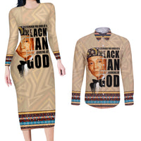 The Most Honorable Elijah Muhammad Couples Matching Long Sleeve Bodycon Dress and Long Sleeve Button Shirts Black Man - Wonder Print Shop