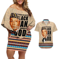 The Most Honorable Elijah Muhammad Couples Matching Off Shoulder Short Dress and Hawaiian Shirt Black Man - Wonder Print Shop